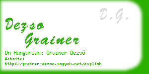 dezso grainer business card